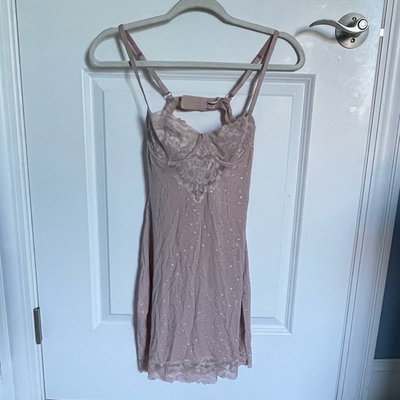 New! Victoria’s Secret Modal & Lace Cupped Mini Slip Dress Lingerie 47398 - Picture 2 of 13